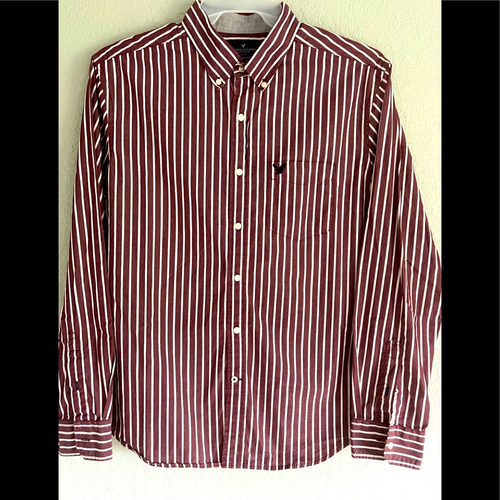 American Eagle Outfitters White Striped shirt for men